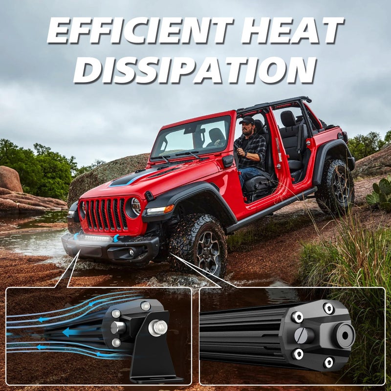 4WDKING LED Light Bar 22 inch, 100W Off Road LED Spot Flood Combo Work Light High Bright Truck Driving Fog Lamp IP69K Waterproof for Truck Cars ATV UTV Boat - Image 3